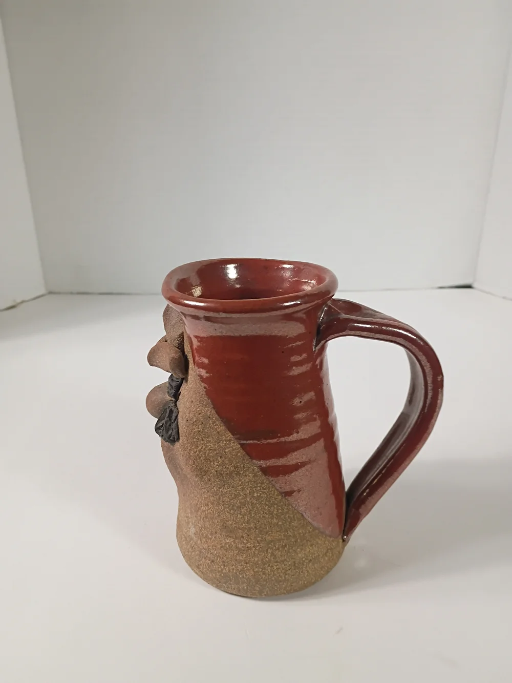 3D Art Pottery Cowboy W Hat Smiling Grinning Face Stoneware Mug 6